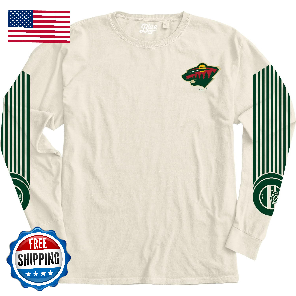 Blue 84 Minnesota Wild Nhl Officially Licensed Long Sleeve T-Shirt Ringspun