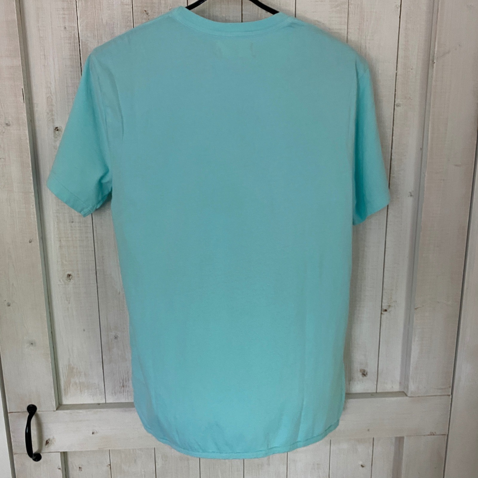 M. Singer Mens Aqua Blue Cotton Pocket T-Shirt Made in USA Small NWT