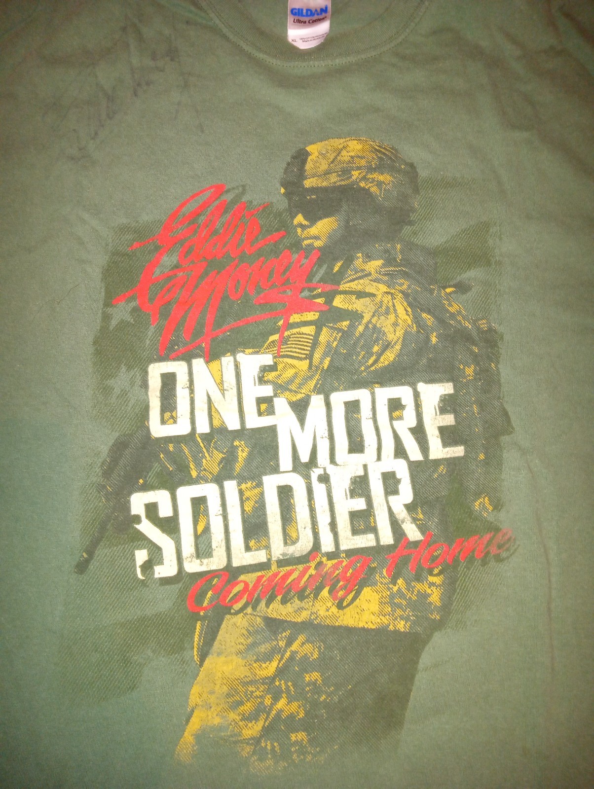Eddie Money Vintage Rock & Roll Concert Music T-shirt Signed One More Soldier XL