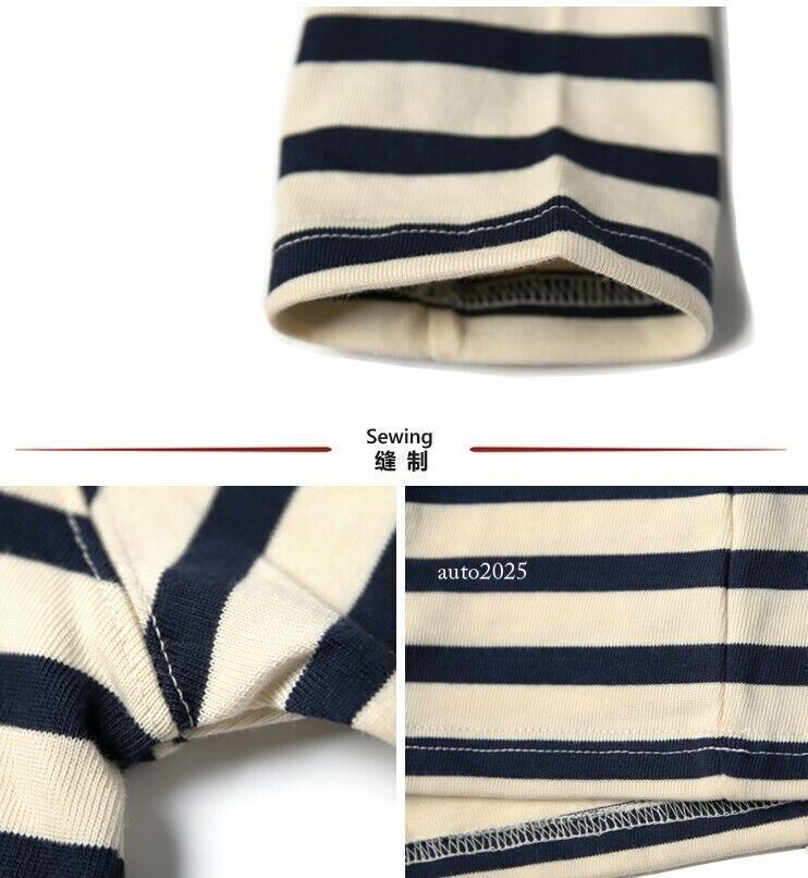 Bronson Mens Breton Striped Long Sleeve Shirt Causal French Sailor Naval T-Shirt