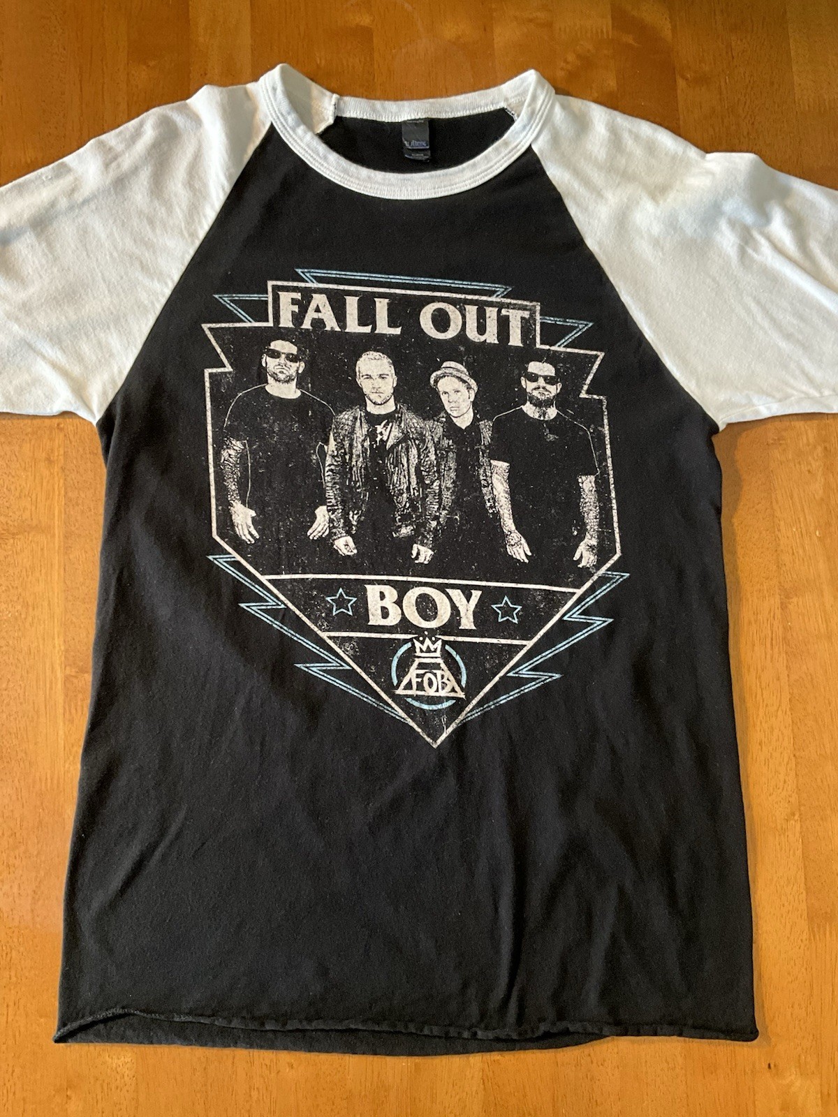 FALL OUT BOY Raglan T-Shirt Size Small Hardcore Punk Emo Cotton Pre Shrunk