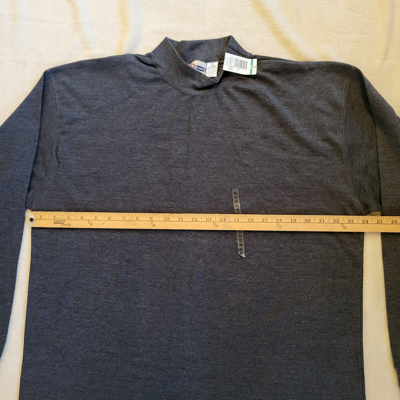 Vintage BCC Blues Navy Blue Long Sleeve T-Shirt, XL, High Neck, Cuff Sleeves