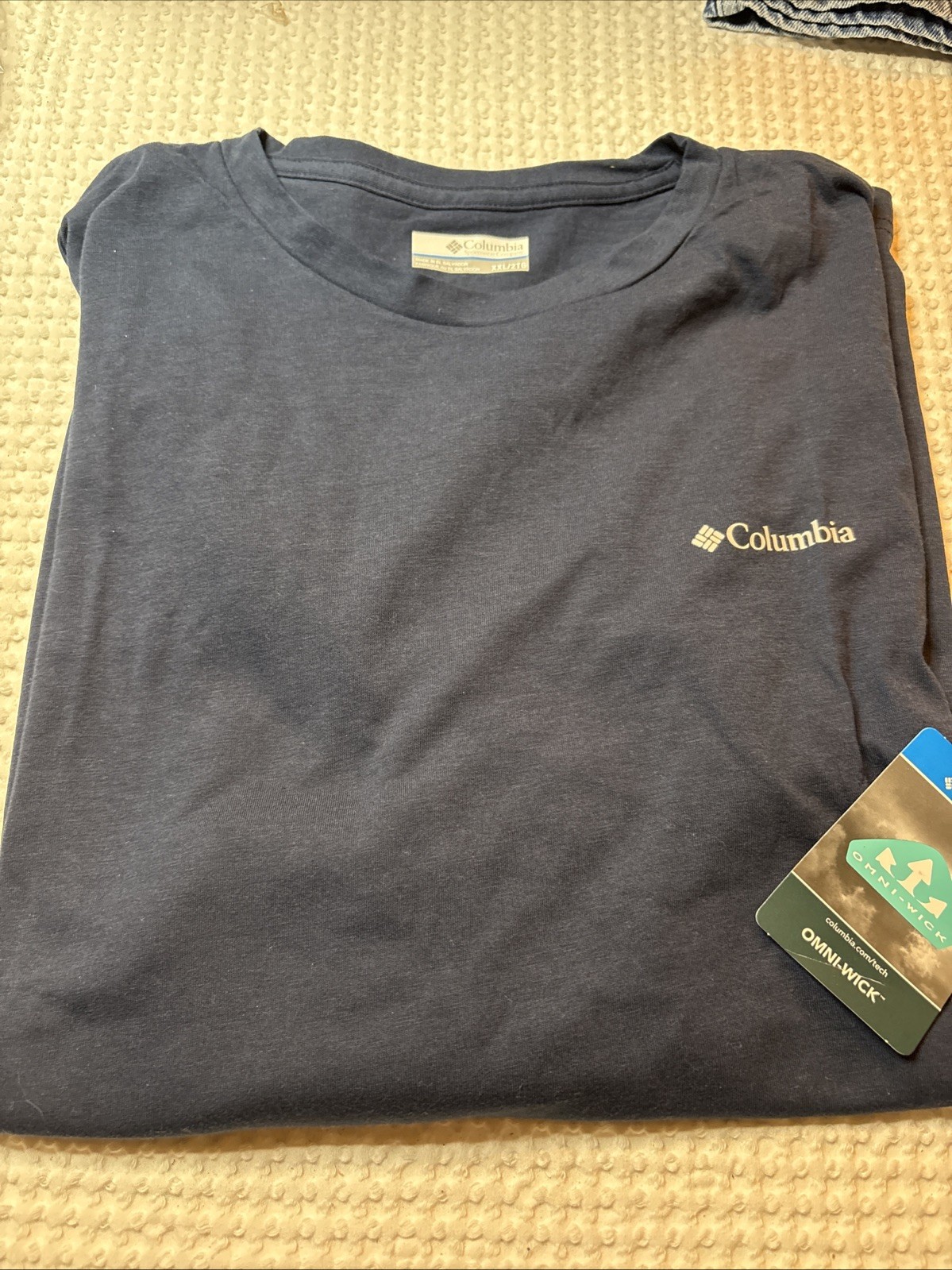 Columbia Omni-Wick T Shirt Mens XXL Regular Fit NWT Navy Blue