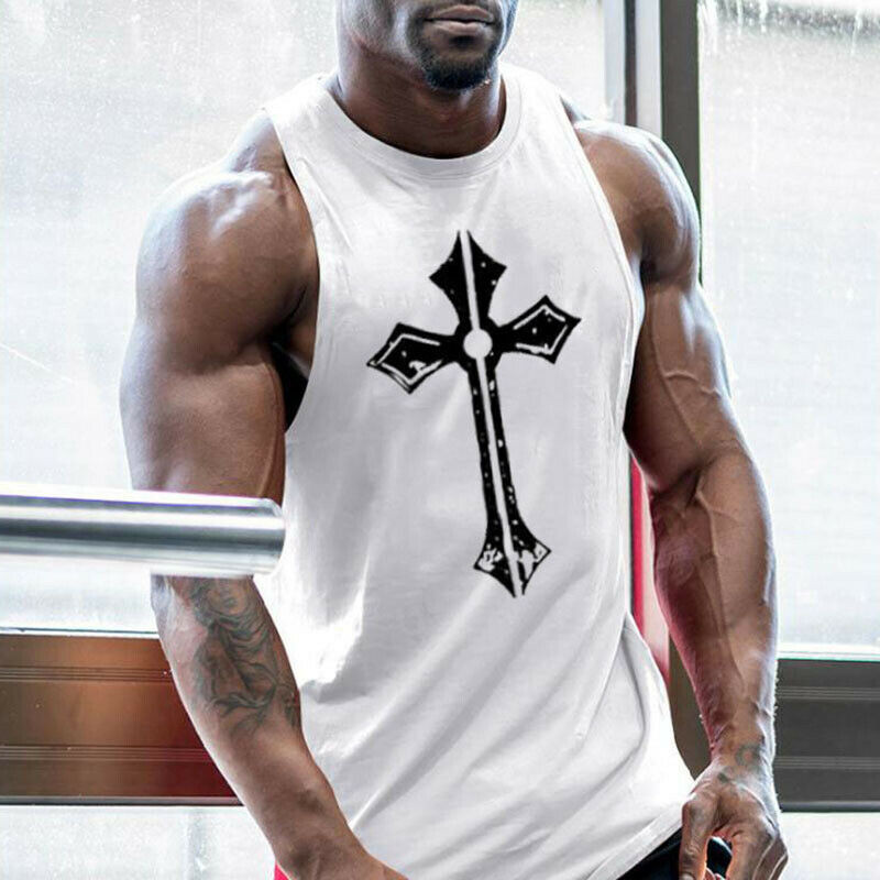 Men’s Tank Tops Bodybuilding Muscle T Shirt Sleeveless Gym Training Workout Vest