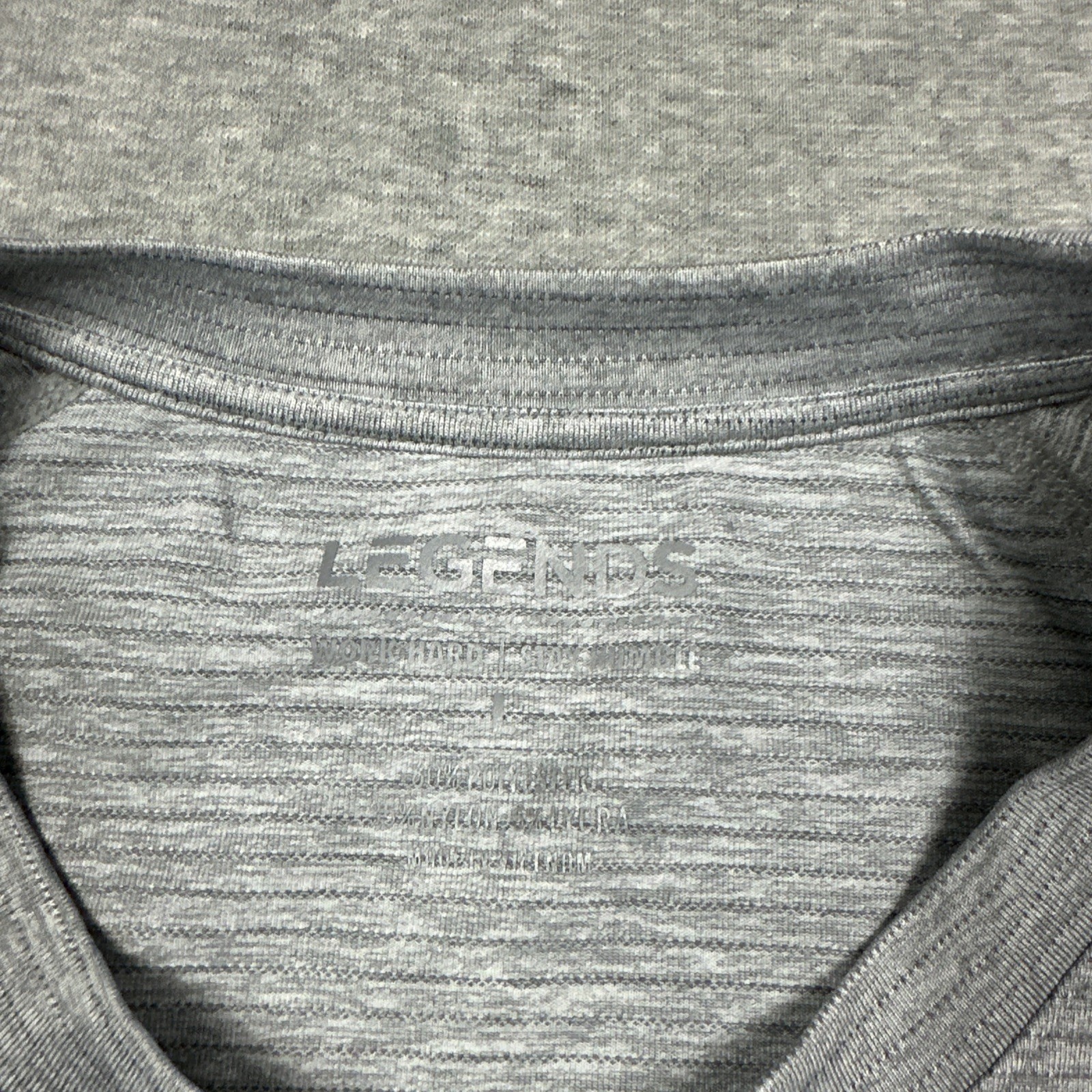 Legends Apparel Enzo T Shirt Mens Large Heather Gray Athletic Fit Performance