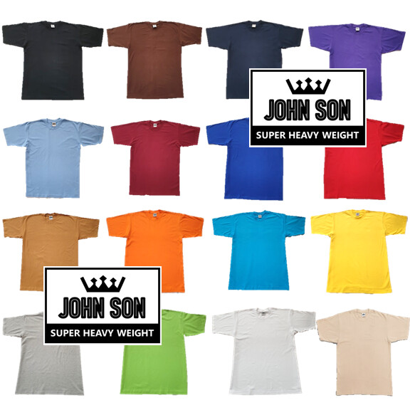 *[JOHN SON](Pack of 6) Mens Super Heavy Weight Big Size Plain T-shirts [S~7XL]