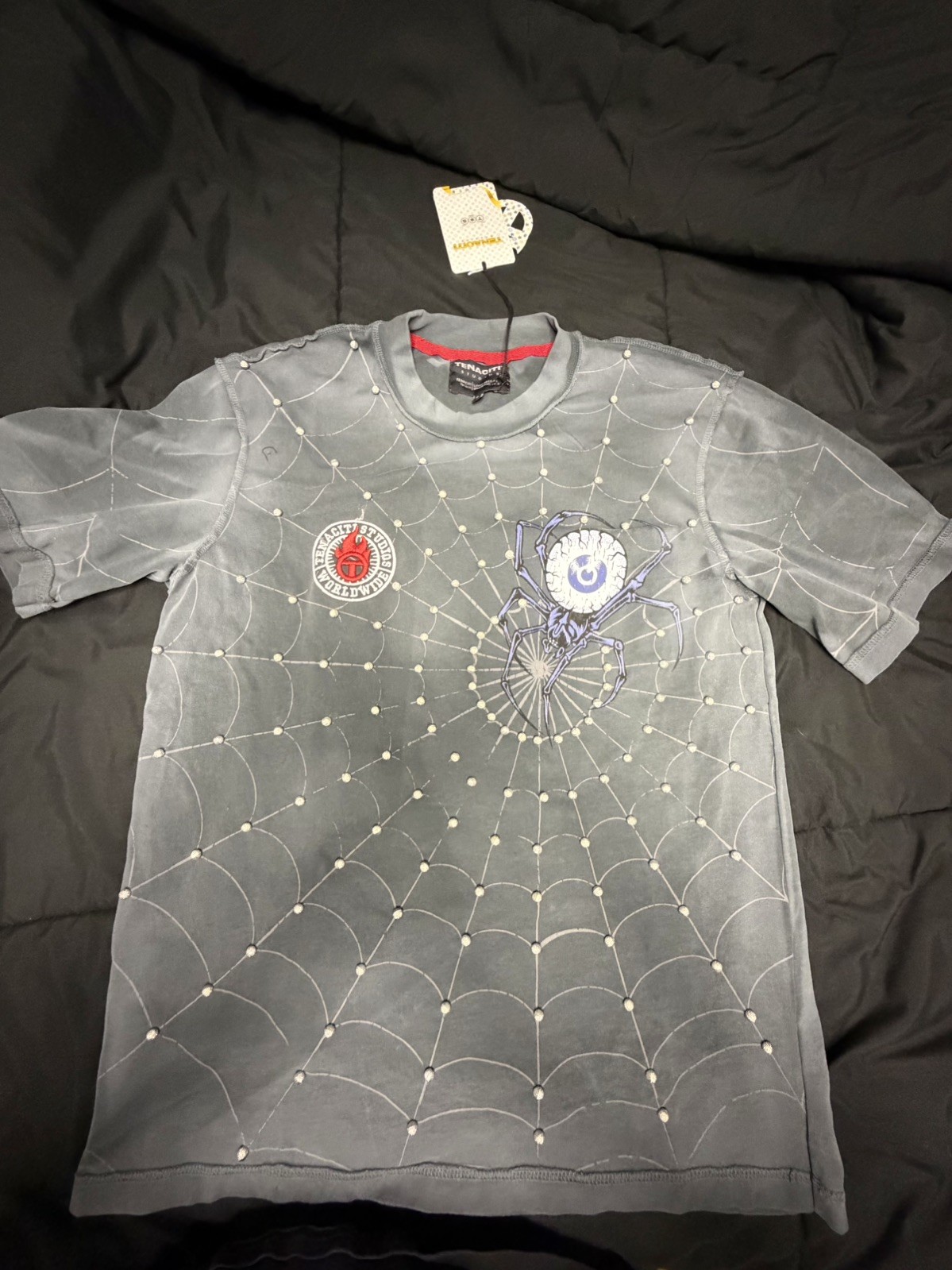 Tenaciti Studios Skull Roses Crown Graphic T-Shirt Gray S Tenaciti Logo 2022-23