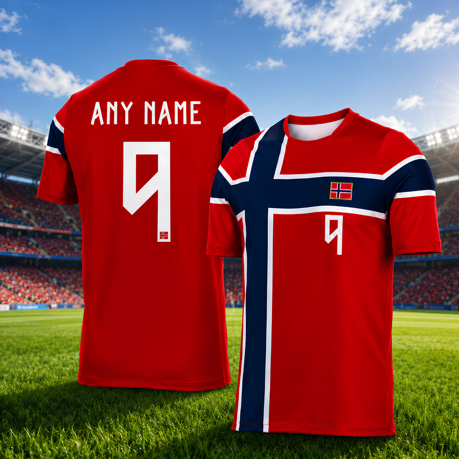 Norway Soccer Jersey Custom Name Number Viking Norwegian Shirt (S-5XL)