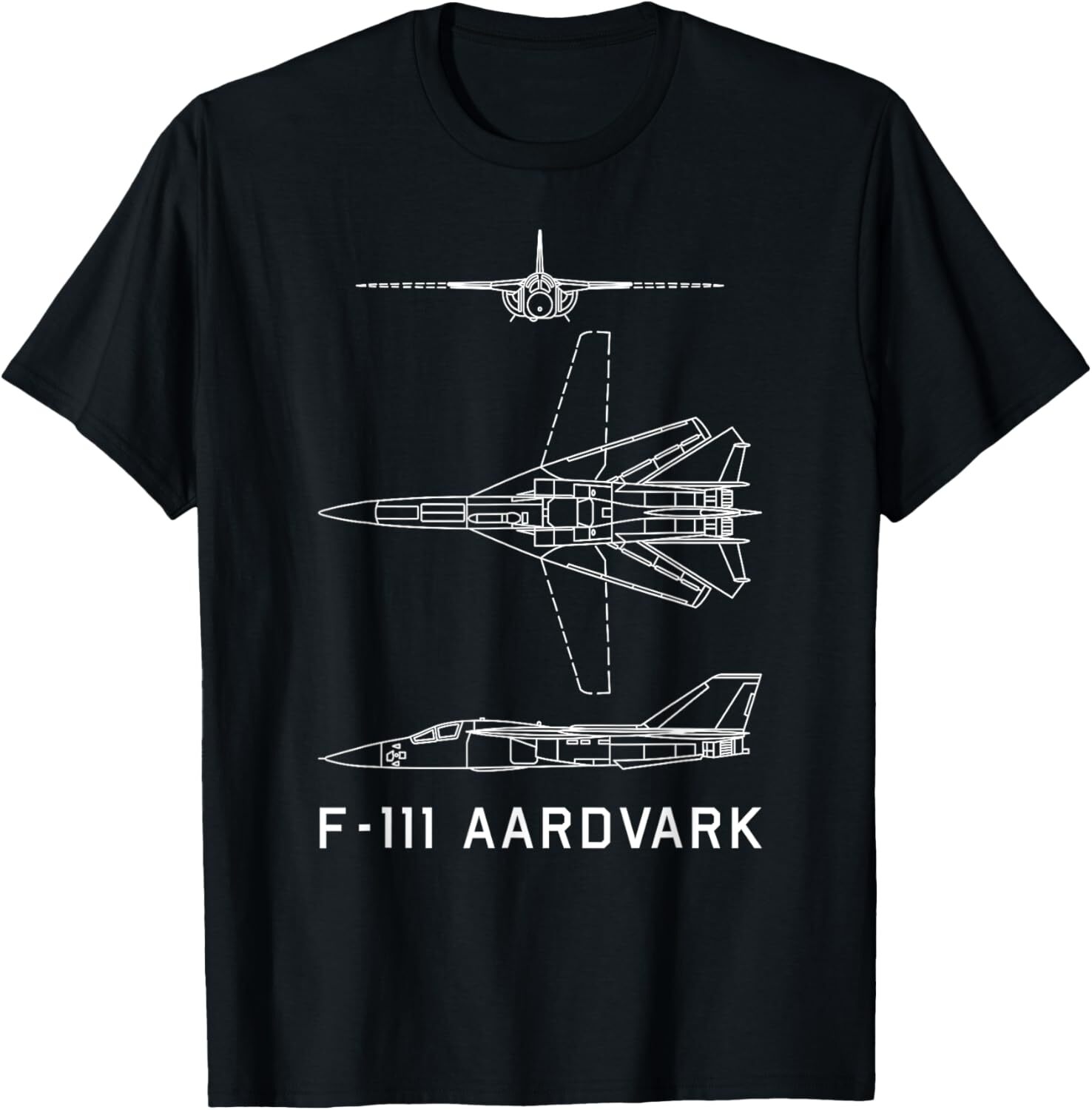 F-111 Aardvark American Jet Plane Blueprint T-Shirt