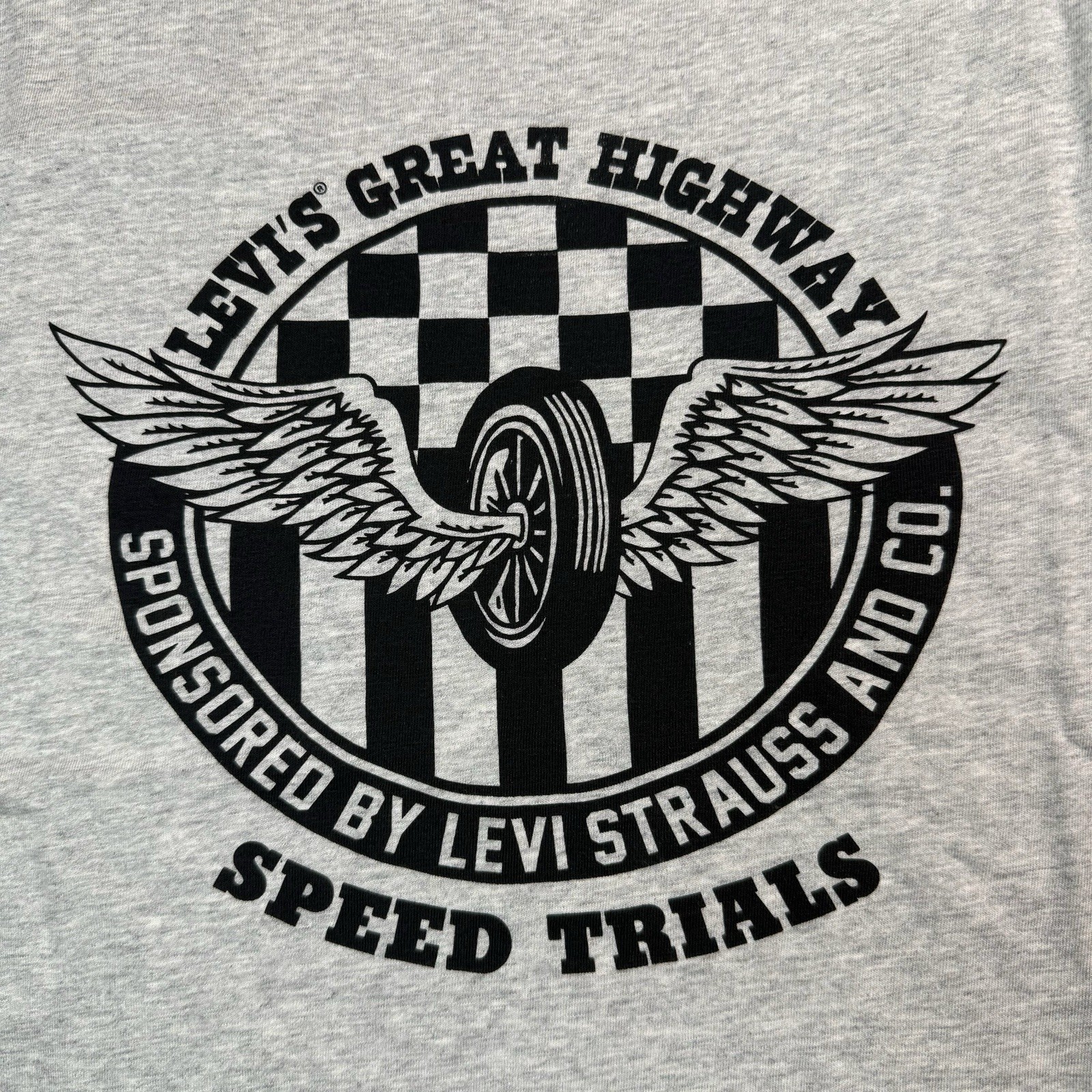 Levis Shirt Mens Small Relaxed Great Highway Speed Trials Short Sleeve Gray NWT