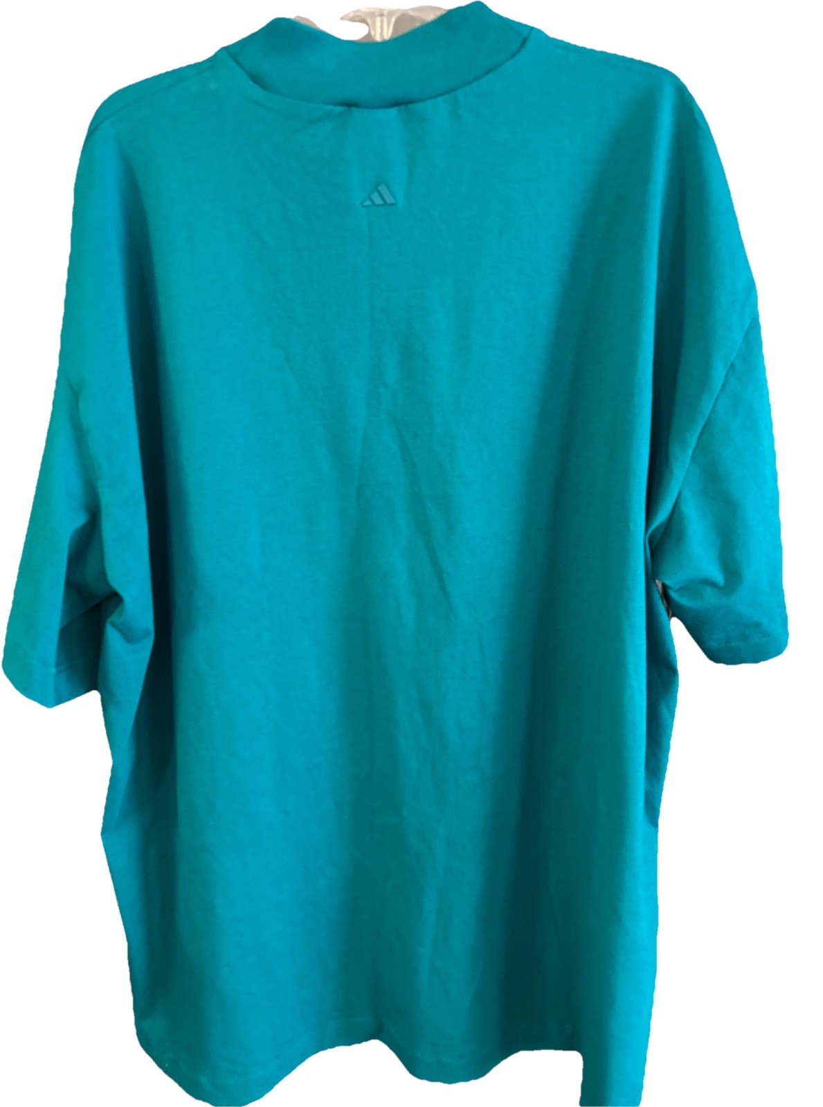 Men’s Adidas Basketball Heavyweight Boxy High Neck T Shirt Sz XL Teal Blue/Green