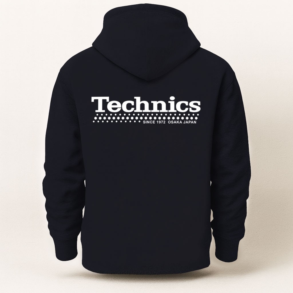 TECHNICS SINCE 1972 OSAKA JAPAN LOGOHOODIE DJ 1200 TURNTABLE VINYL MUSIC