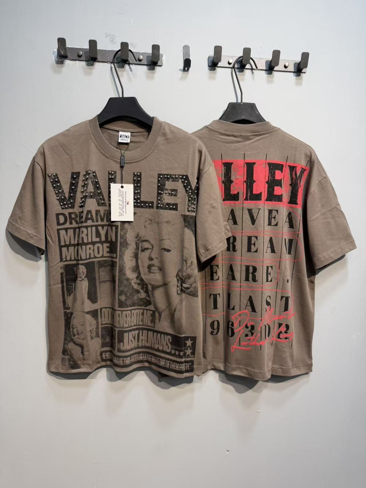 VALLEY DREAMS Washed Vintage Print Oversized Short Sleeve T-Shirt