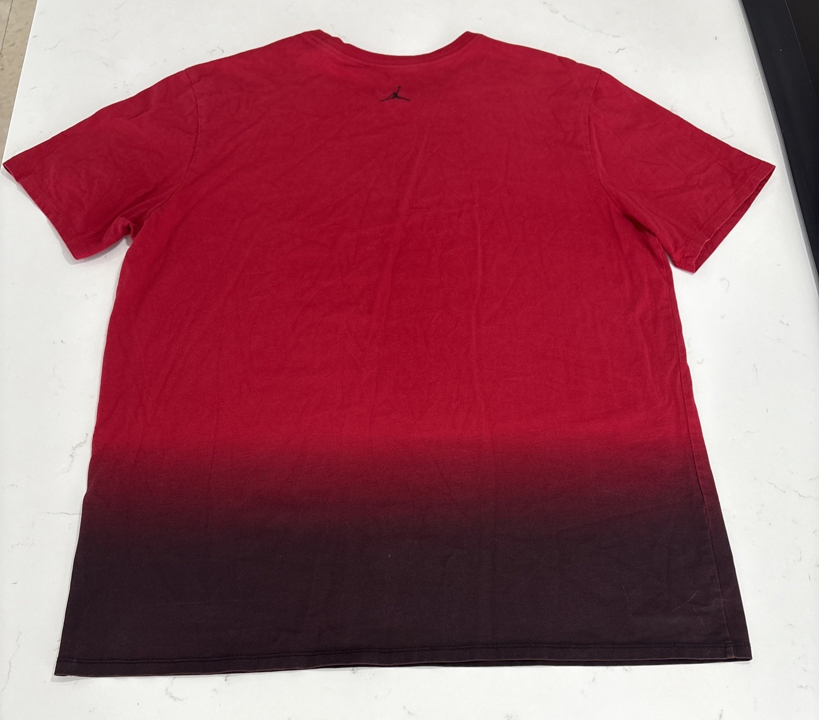Air Jordan Mens 12 T-Shirt Fadeaway Shirt Red Black Gradient Extra Large XL