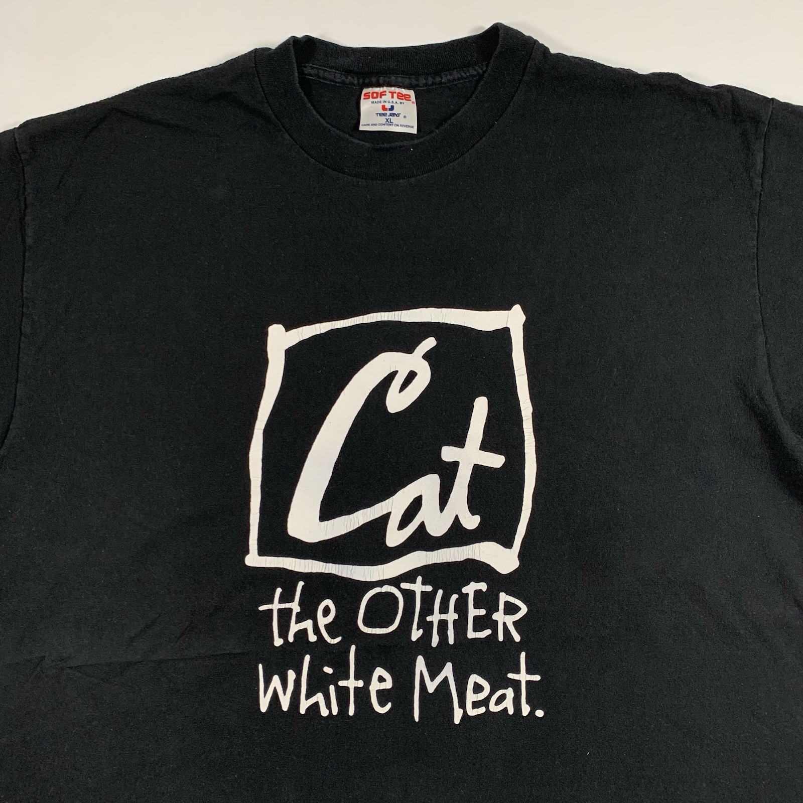 Vintage 90s Cat The Other White Meat Parody T-Shirt Mens XL X-Large Alf