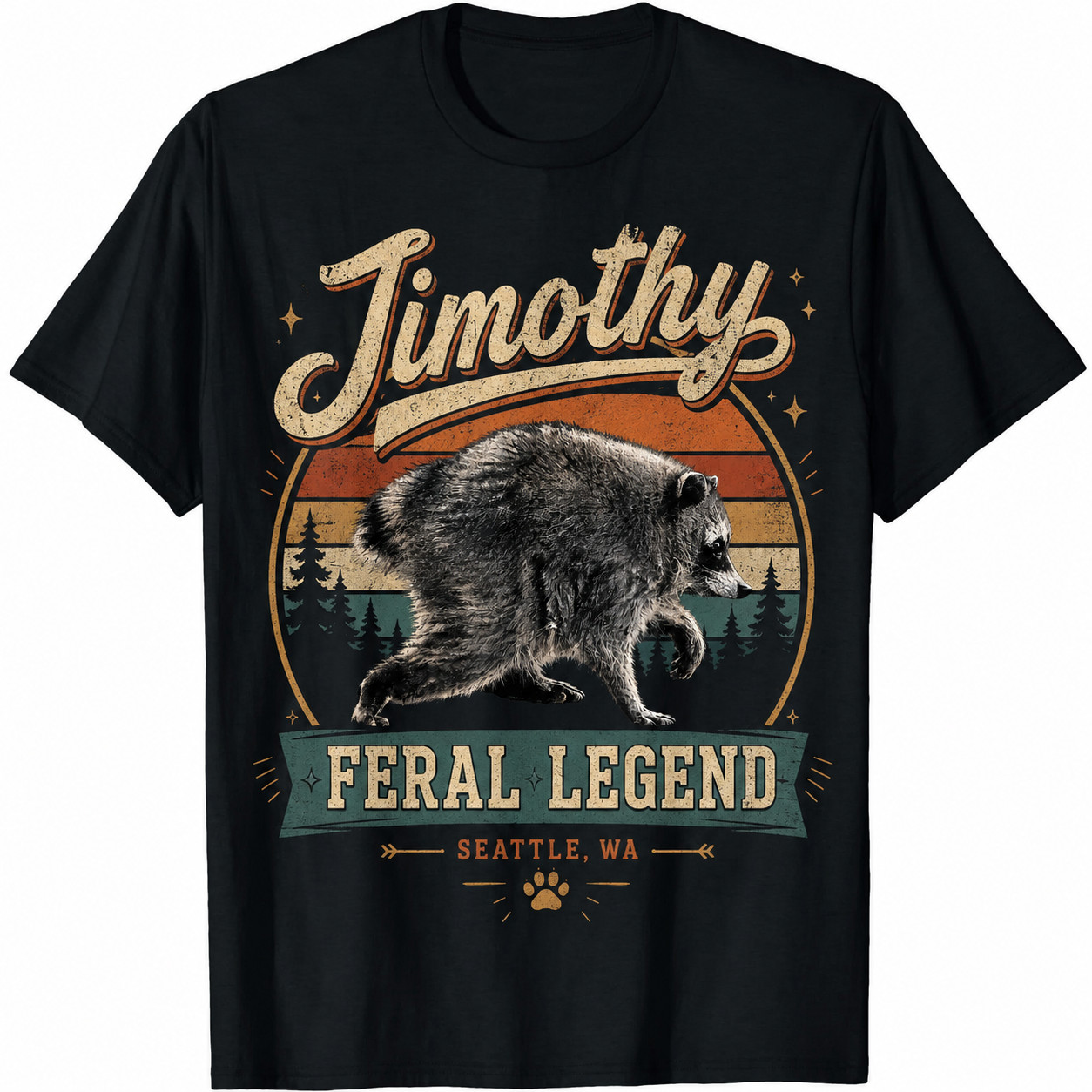 Jimothy Raccoon Seattle Feral Legend Meme T-Shirt