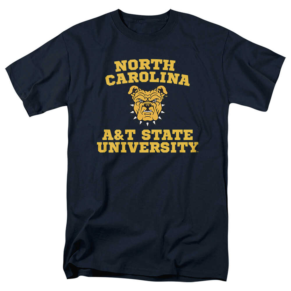 North Carolina A&T State University Adult T-Shirt Circle Logo, Navy, S-5XL