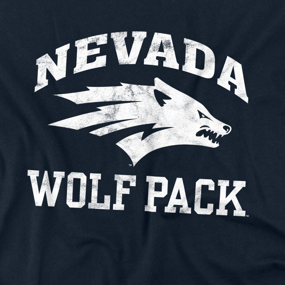 University of Nevada Reno Adult T-Shirt Wolf Pack Logo, Navy, S-5XL