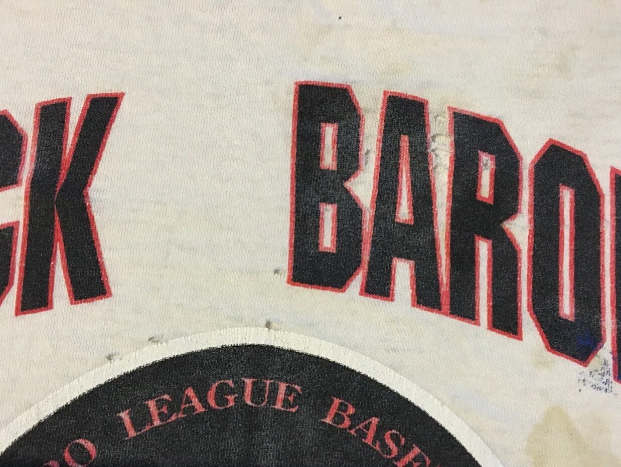 Vtg 90s Birmingham Black Barons Thrashed Faded Negro League Shirt XXL Grunge 80s