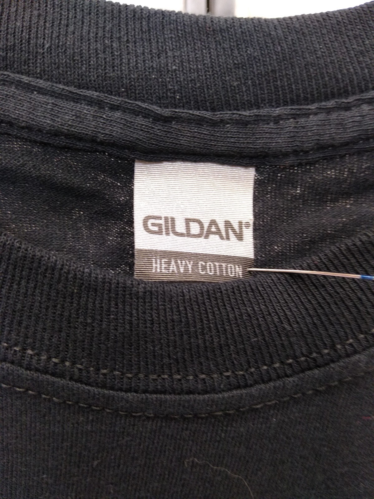GILDAN Heavy Cotton Black Long Sleeve Crew neck TEE SHIRT SZ MED