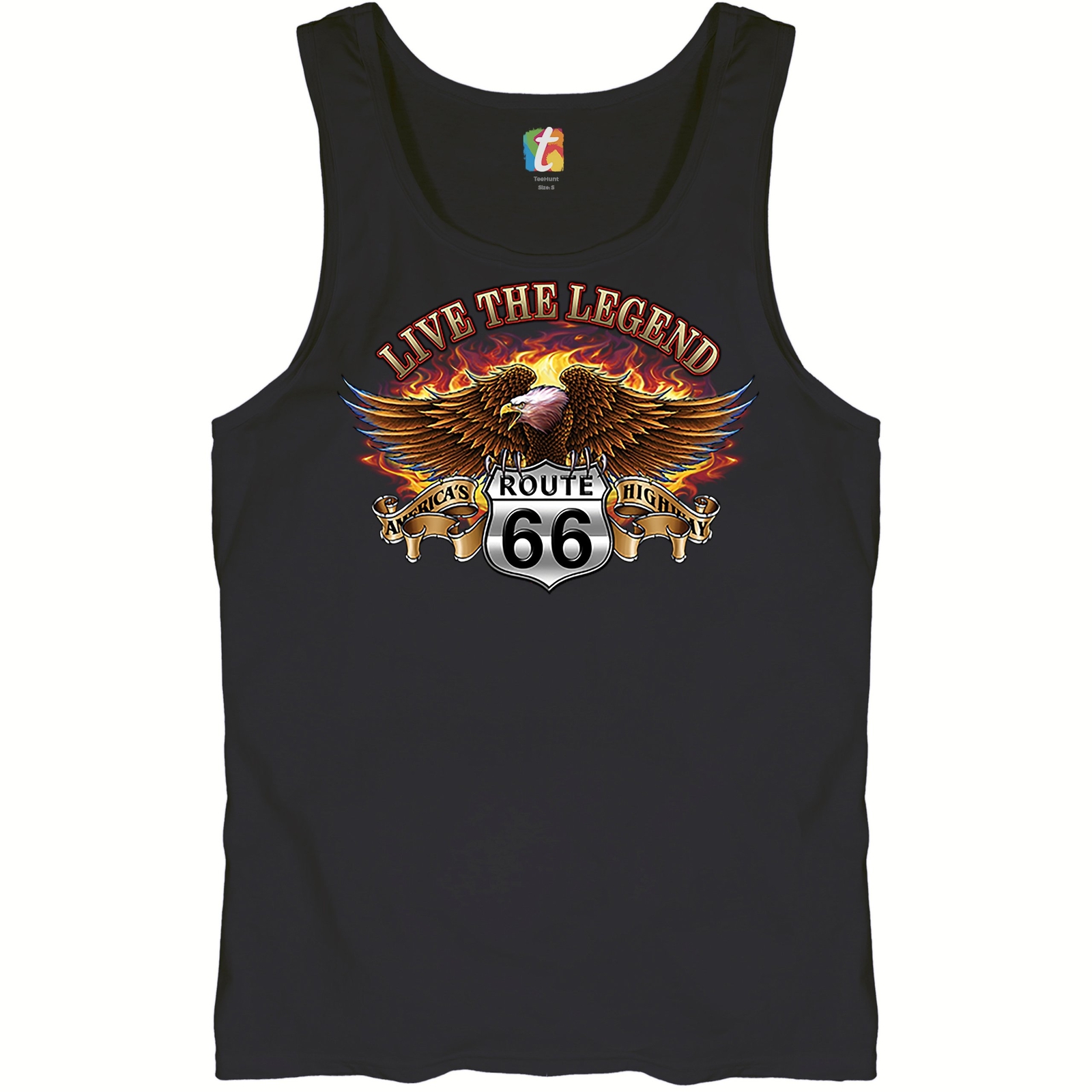 Live the Legend America’s Highways Tank Top Route 66 Bald Eagle Men’s Top