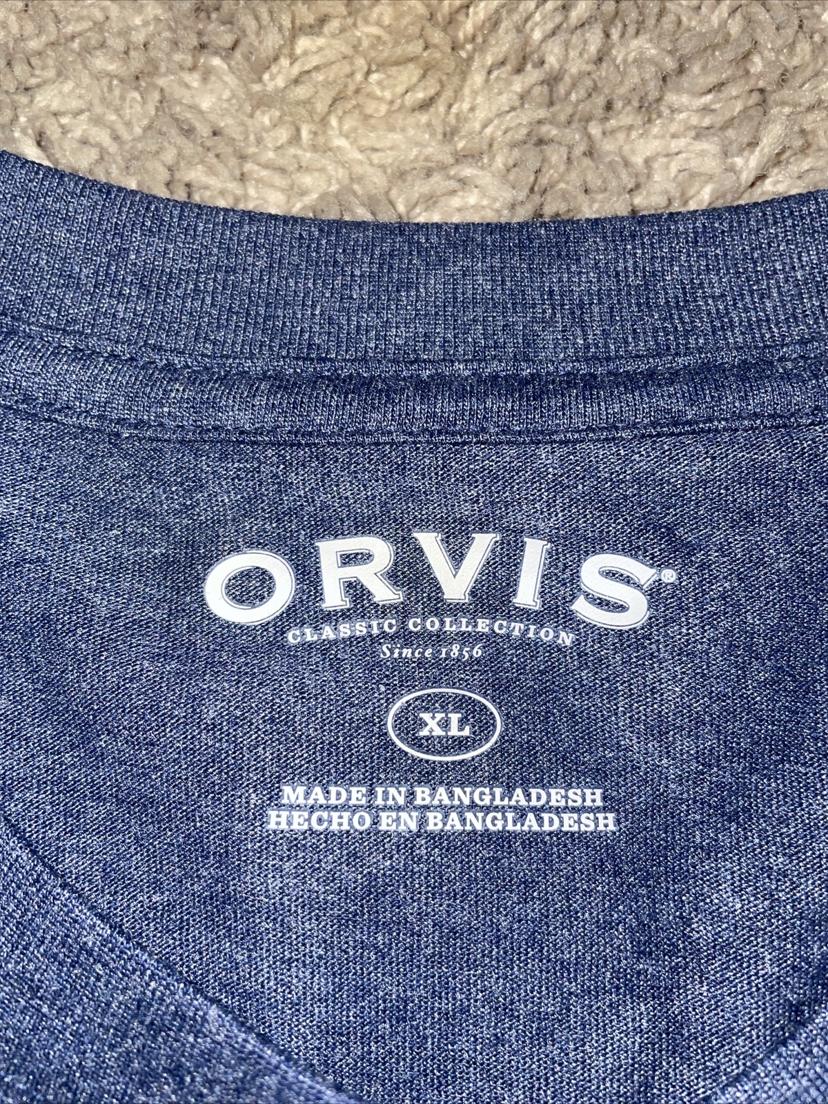 New Mens ORVIS Blue Tee Shirt Size XLarge