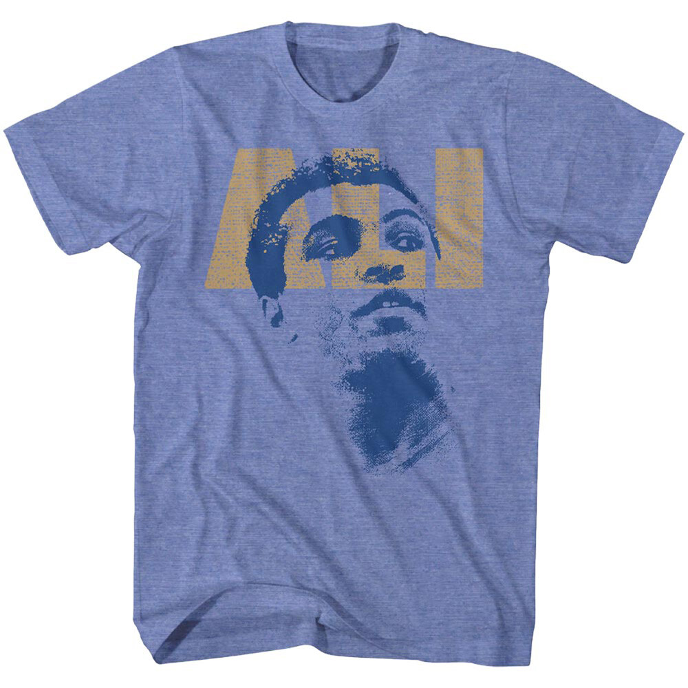 Muhammad Ali Boxing T-Shirt Mens New LOOK in Sizes SM – 2XL LT Blue Heather