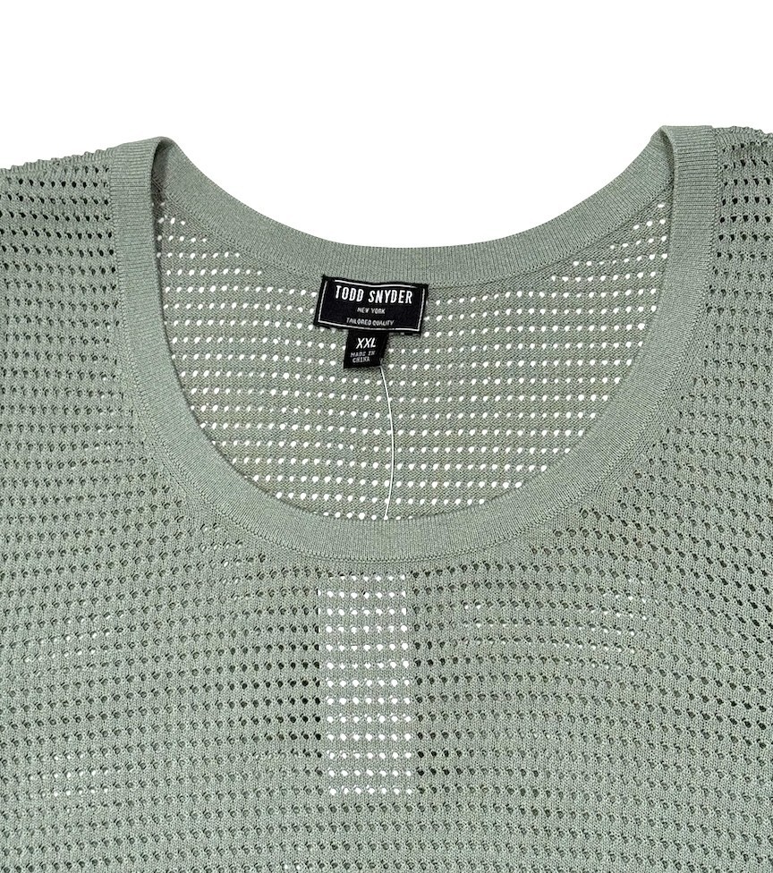 Todd Snyder Luxe Mesh Tank Shirt Tee Sage Cotton-Nylon Sz 2XL New $198