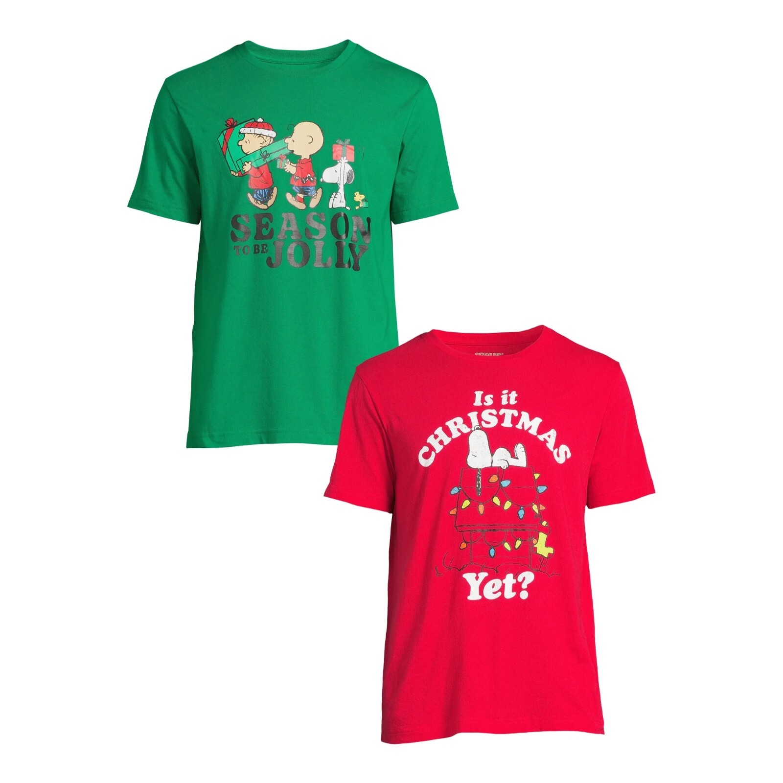 Peanuts Men’s Graphic Tees with Short Sleeves, 2-Pack Size S (34-36)