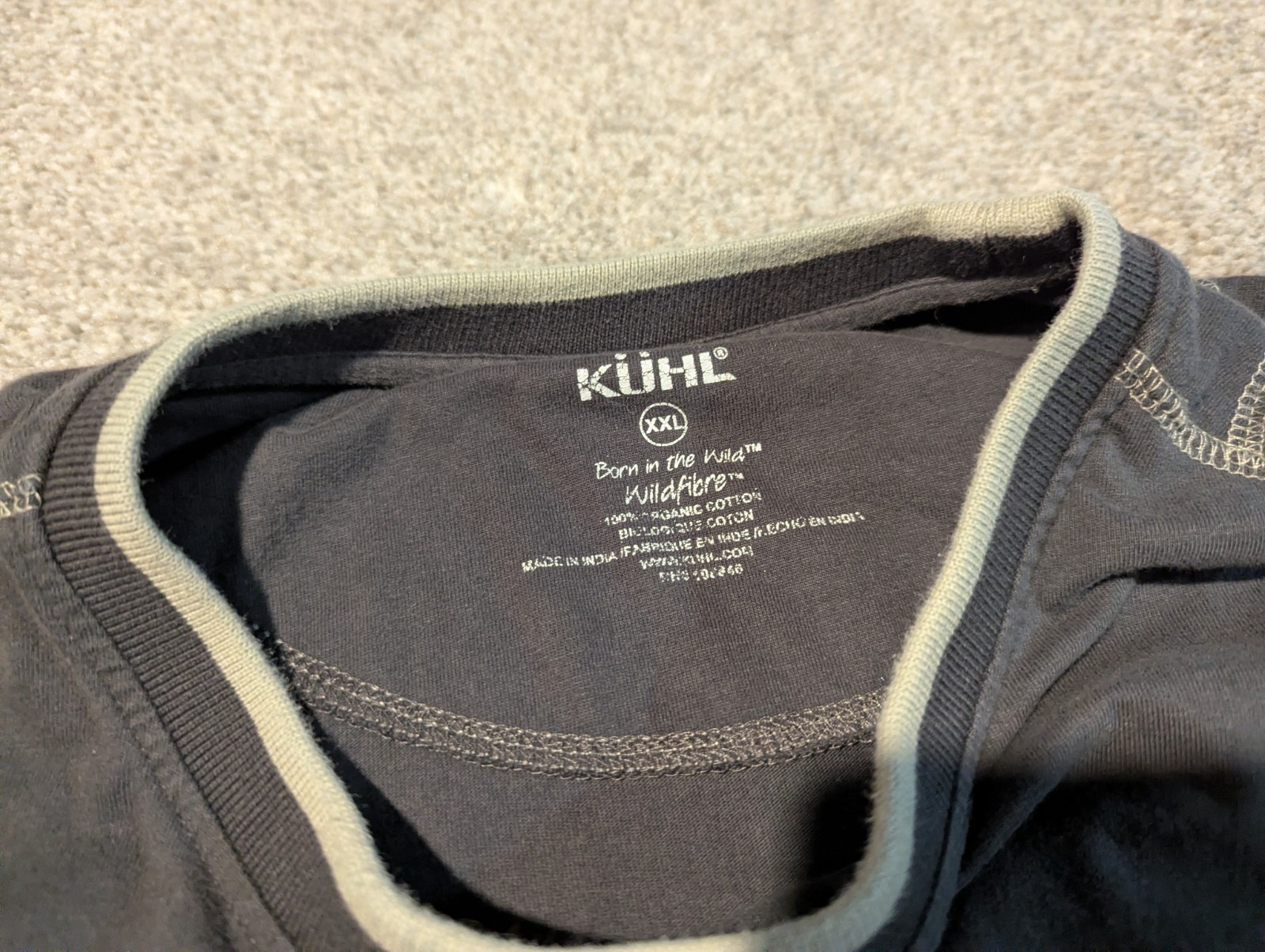 Kuhl Shirt Mens XXL Gray Wildfibre Long Sleeve Organic Cotton Zip Pocket