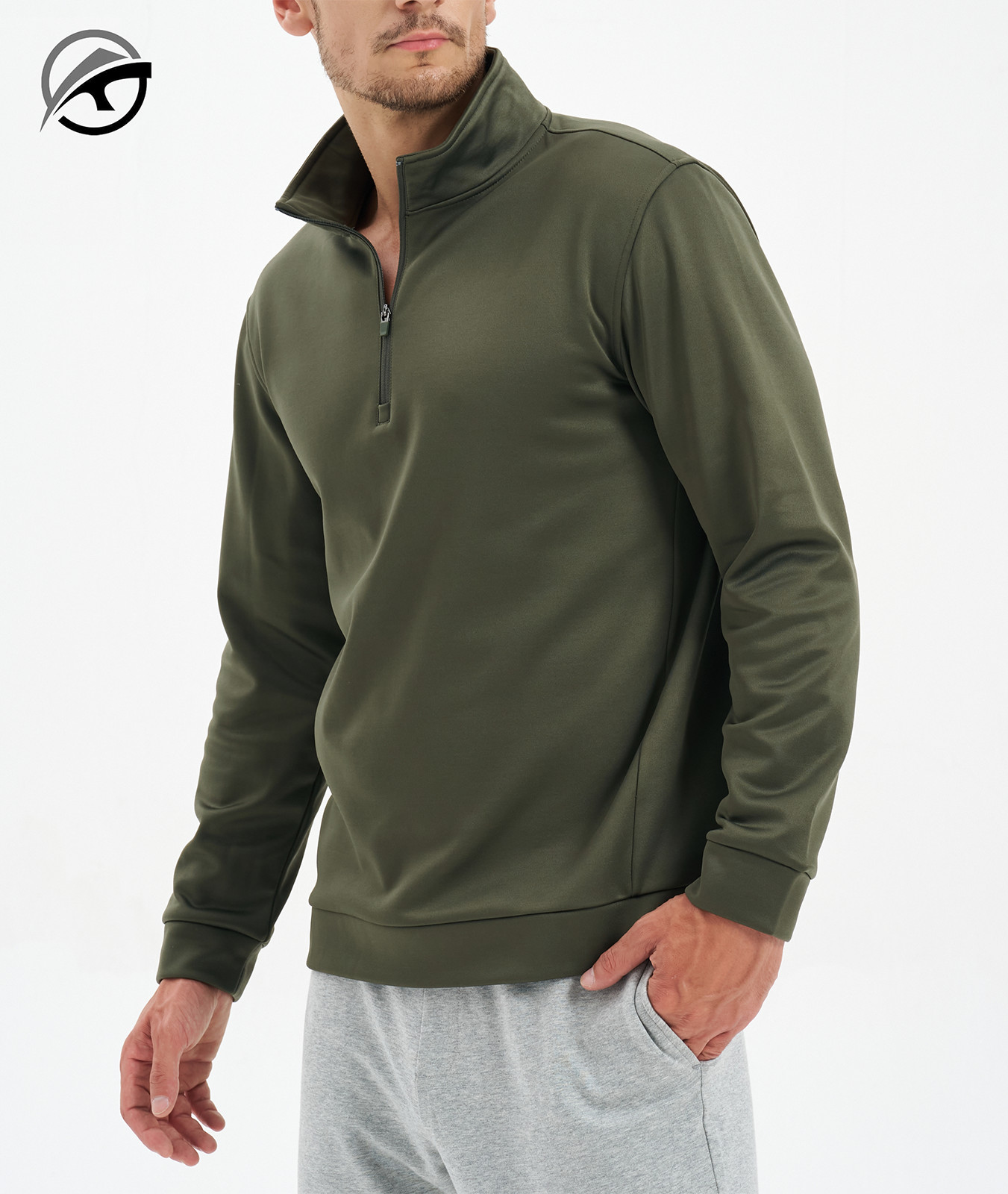 Mens 1/4 Zip Mock Neck Long Sleeve Pullover Lightweight Sports Sweatshirt