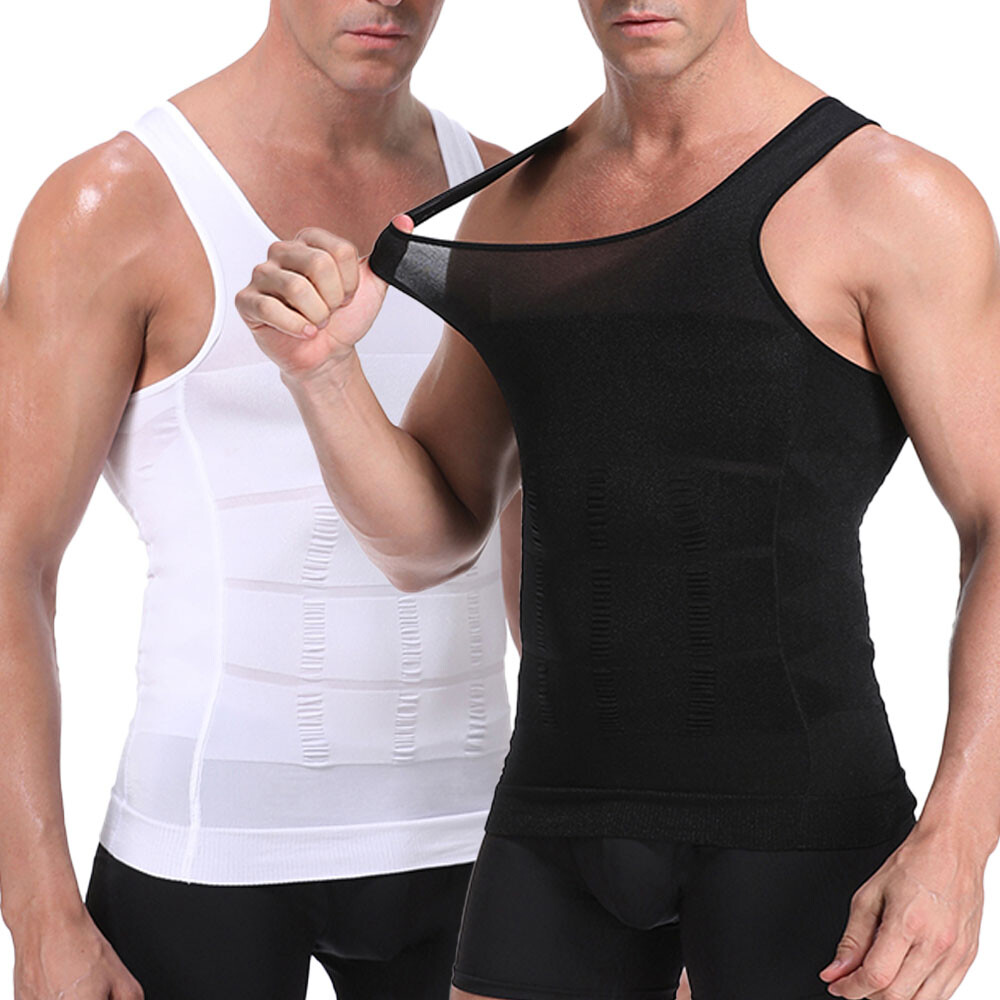 Men’s Slimming Body Shaper Vest Abs Abdomen Compression Shirt Workout Tank Tops