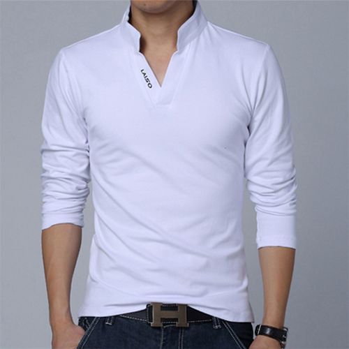 Letter Print Polo Shirt – Men’s Long Sleeve Slim Fit Tees Hip Hop Top Fashion
