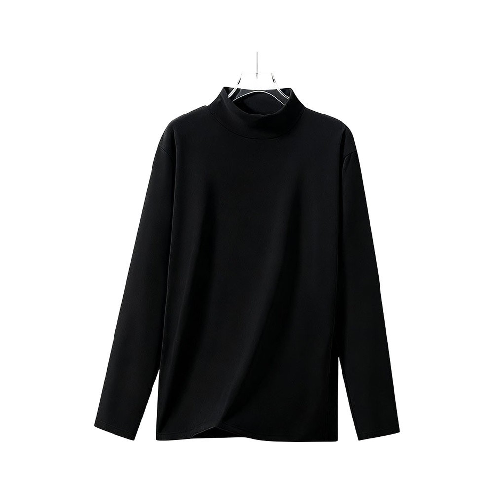 Men’s Smooth Fabric Long Sleeve Inner Shirt Half Turtleneck for Daily Wear