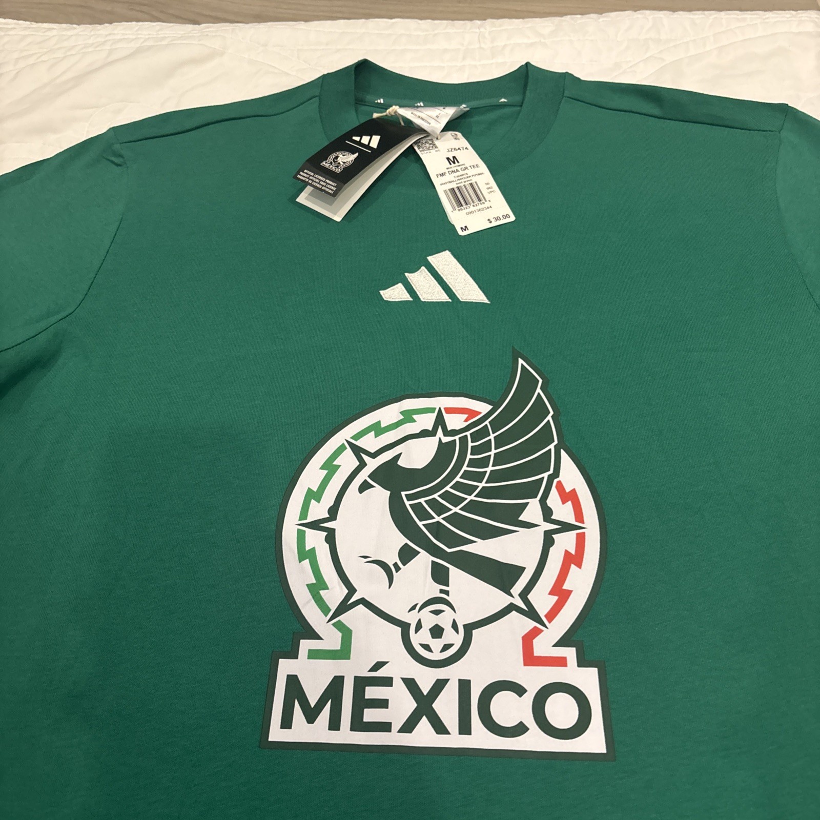Adidas Medium 2026 Mexico Green DNA Graphic Tee Shirt NWT
