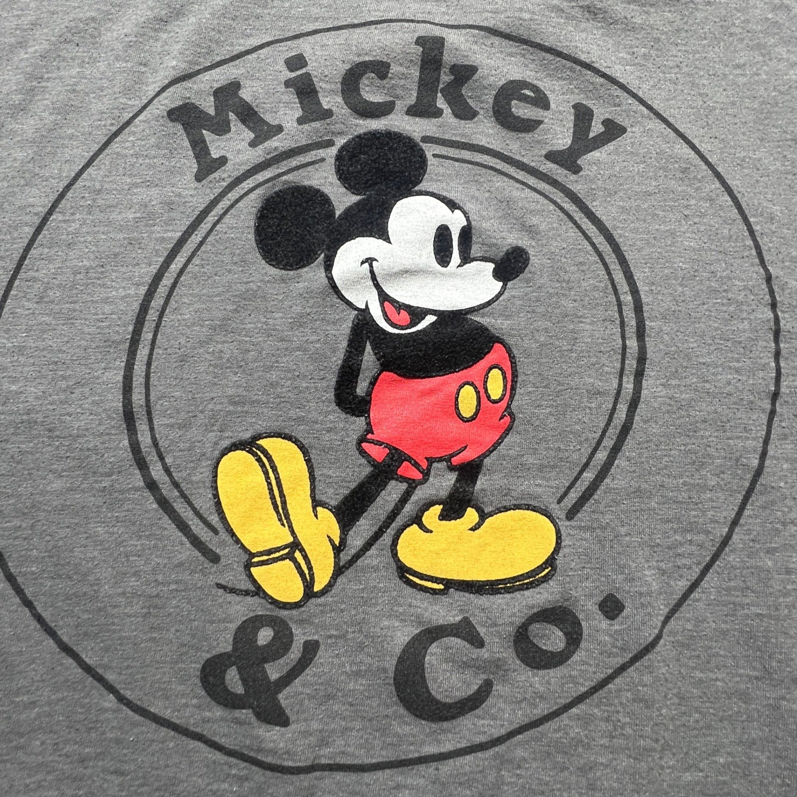 Disney Mickey & Co Mens 3XL Gray Graphic T-Shirt Mickey Mouse Short Sleeve Tee