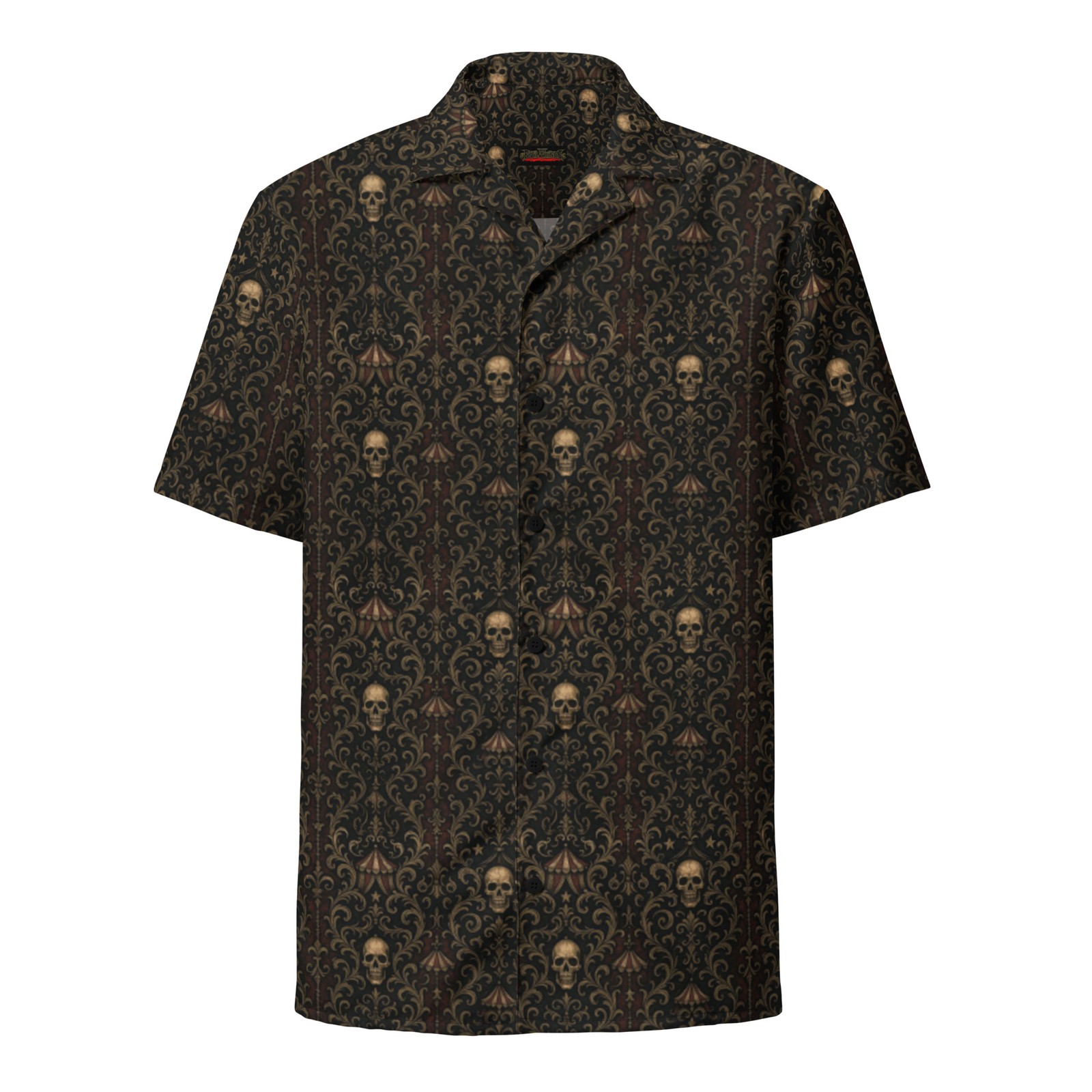 Midway of Death Button-Up Shirt Dark Resort Wear Occult Horror Carnival Shirt