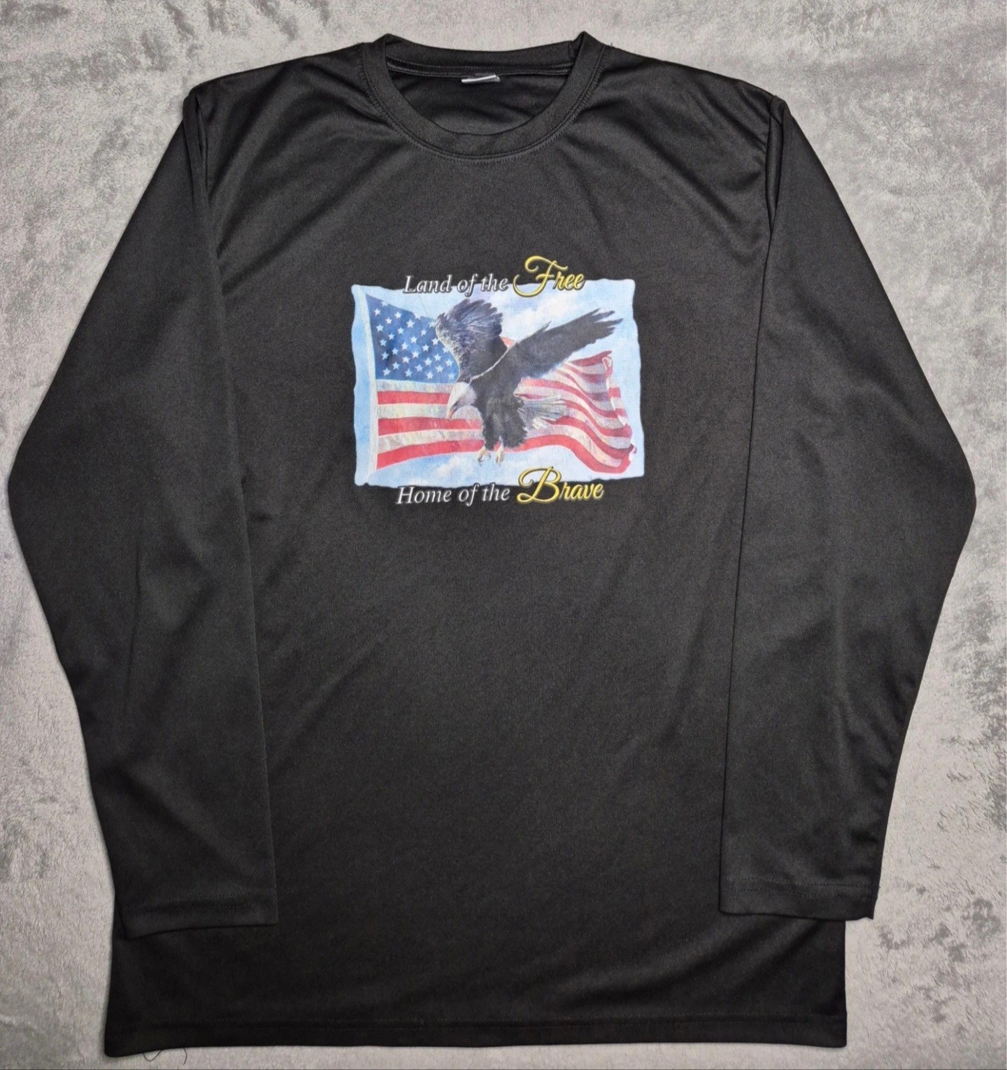 Retro Land of the Free Home of the Brave Long Sleeve Size L