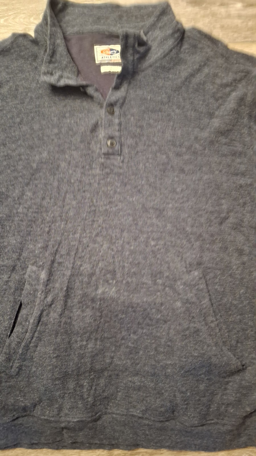 Grayers Athletics Mens XXL Henley Shirt Gray Cotton Nylon Blend Long Sleeve 2XL