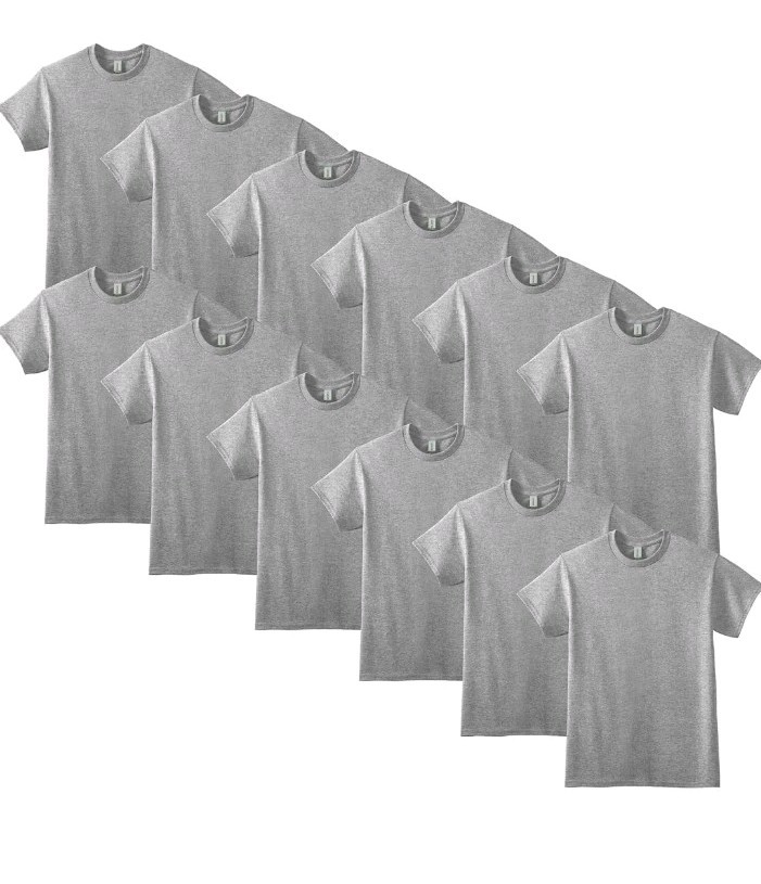 New Men’s 12 DryBlend 50/50 Cotton/Poly T-Shirt Blank Solid Short Sleeve Tee 2XL