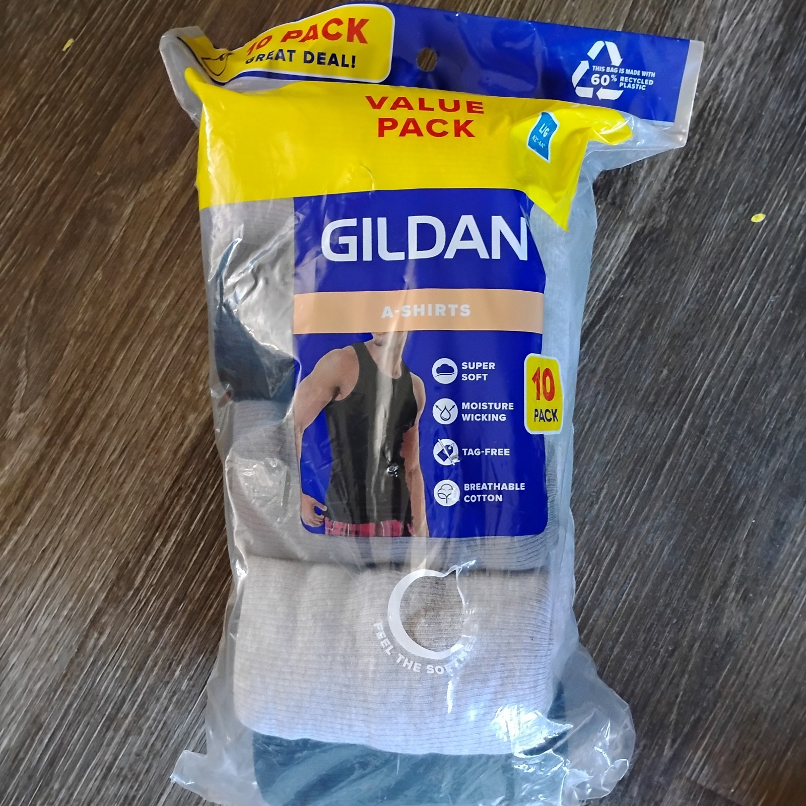 Gildan 10 Pack A Shirts Size Large Gray/black