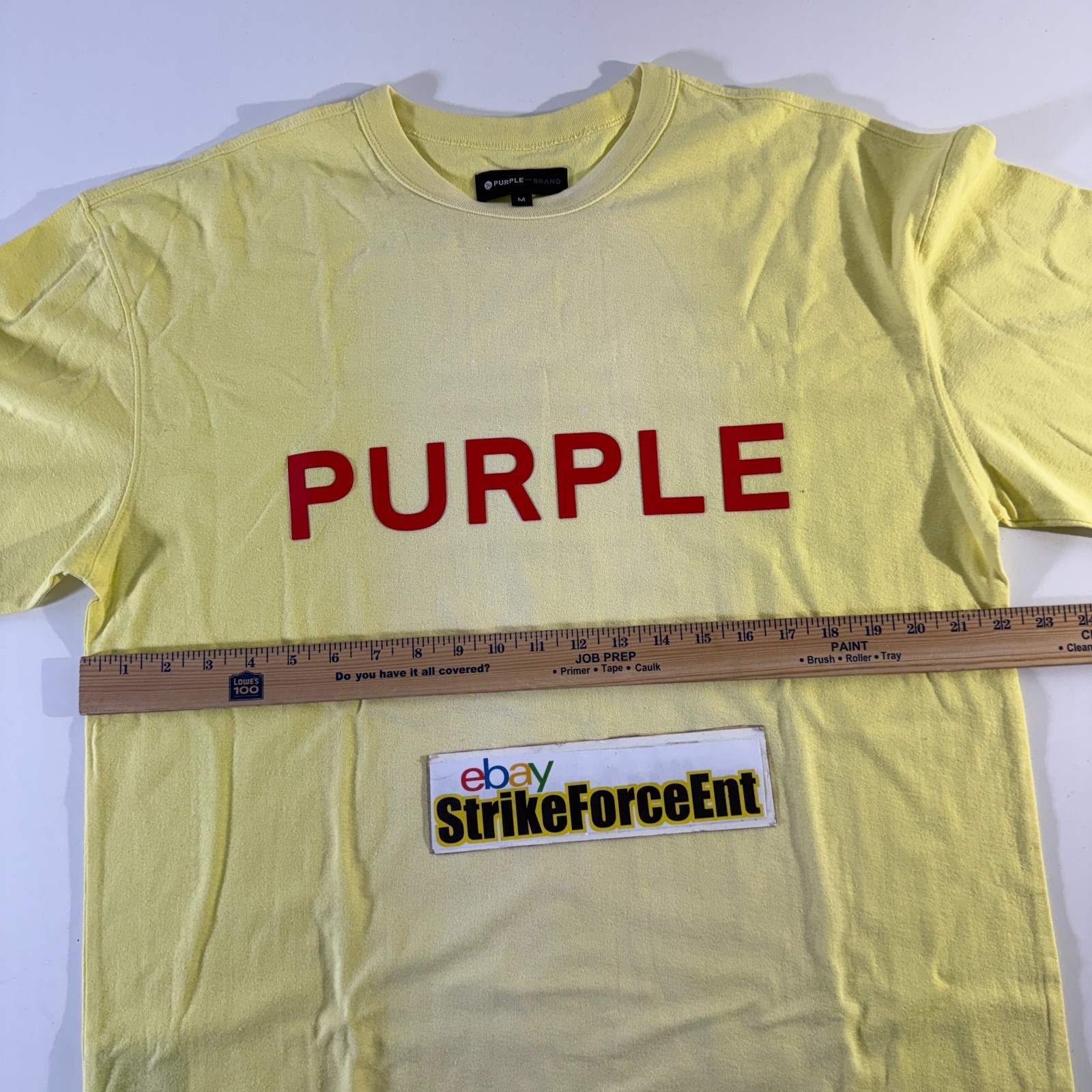 Purple Brand T-shirt Mens Size Medium LS Yellow Red Applique Sun Dyed Hang Tag