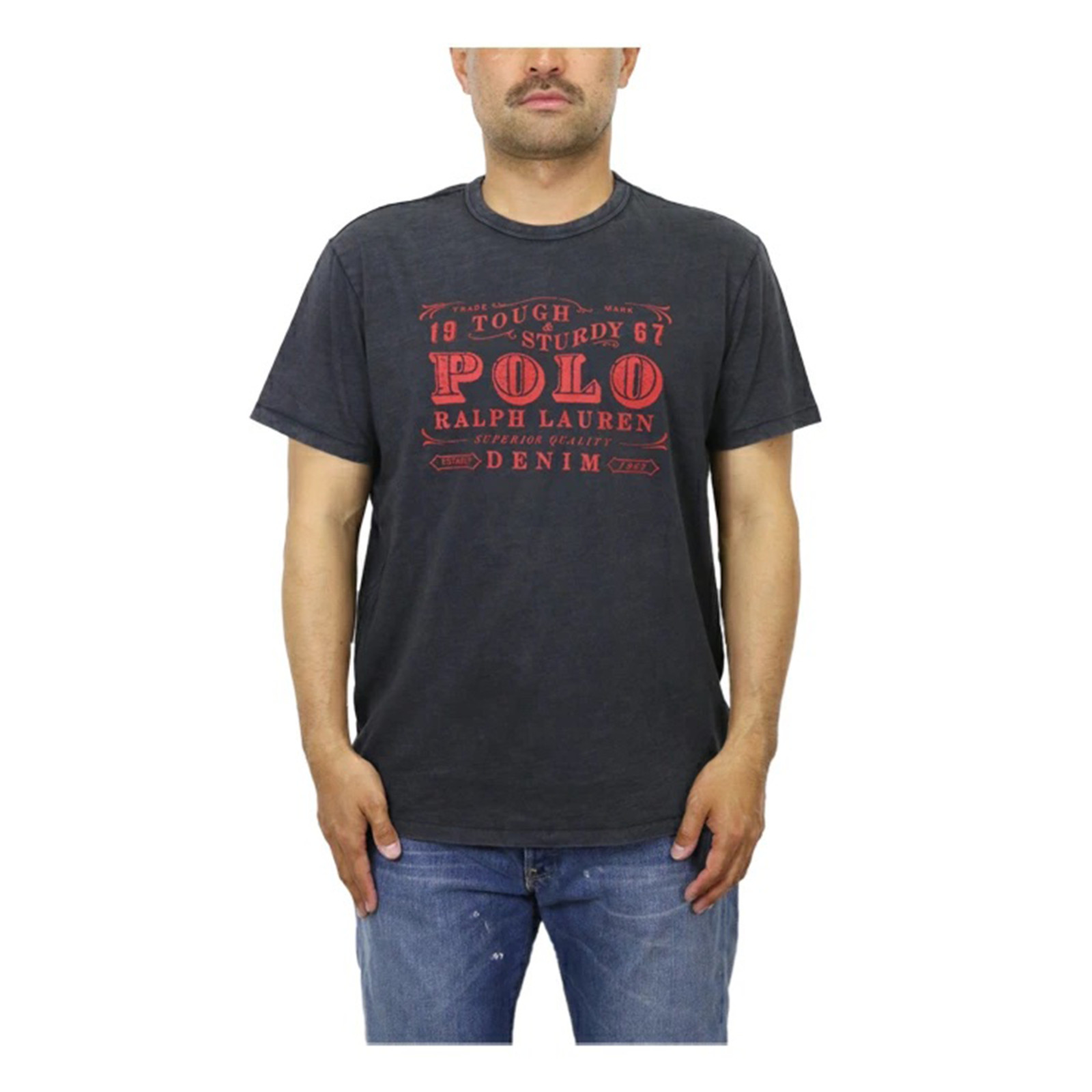 Polo Ralph Lauren Short Sleeve Crewneck Tee Graphic Print T-Shirt – Black Hthr –