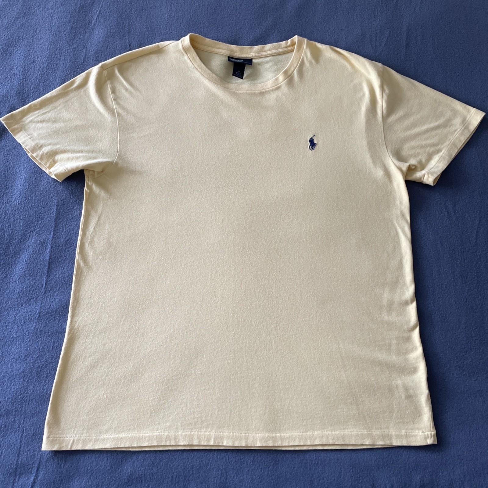 VINTAGE Polo Ralph Lauren Shirt Mens Medium Solid Yellow Single Stitch 90s Schoo