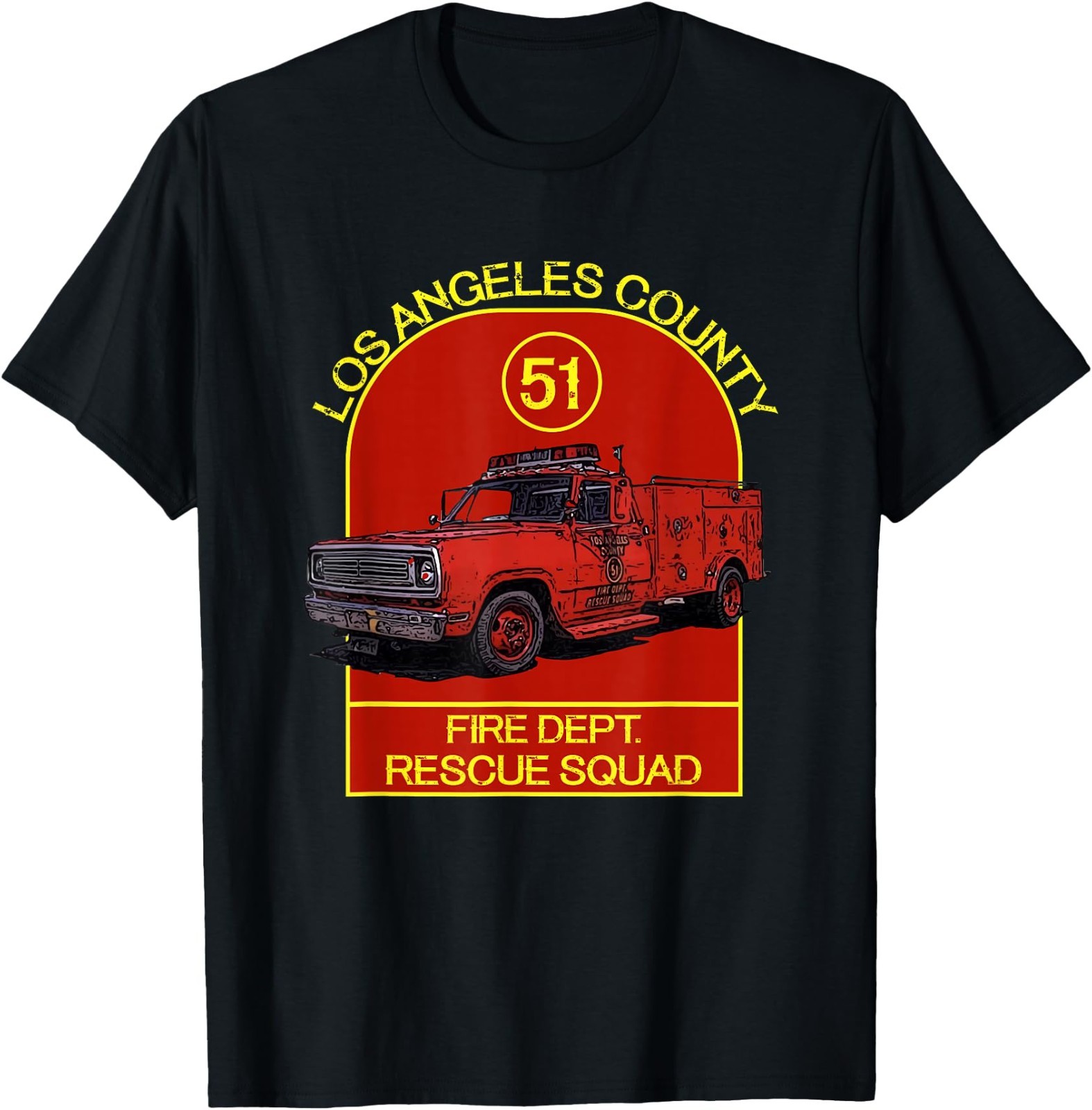 Truck Side 51 Emergency Squad Logo Essential Emergency 51 T-Shirt
