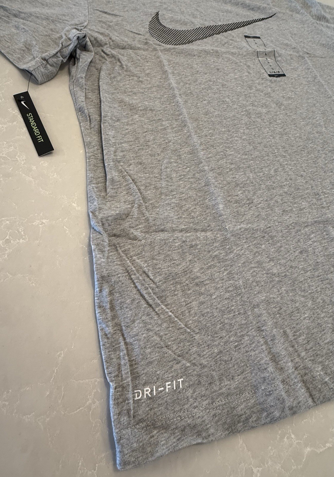 Nike Mens Dri-Fit Training T-Shirt ~ White & Grey ~ Choose Size S, M, L, XL