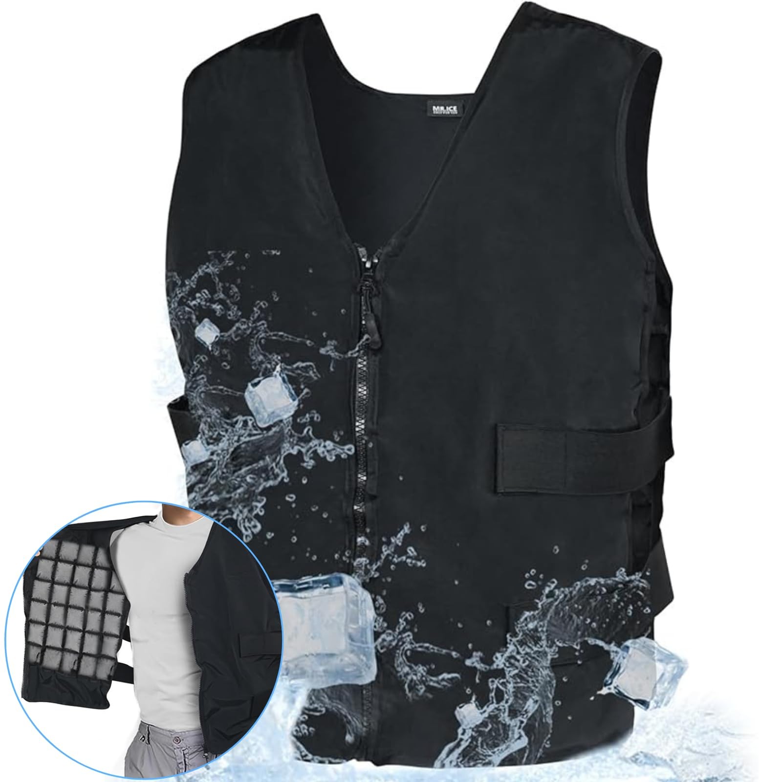 Adjustable Cooling Vest with 84 Ice Cells – 360° Full-Body Cooling，One-Size f…