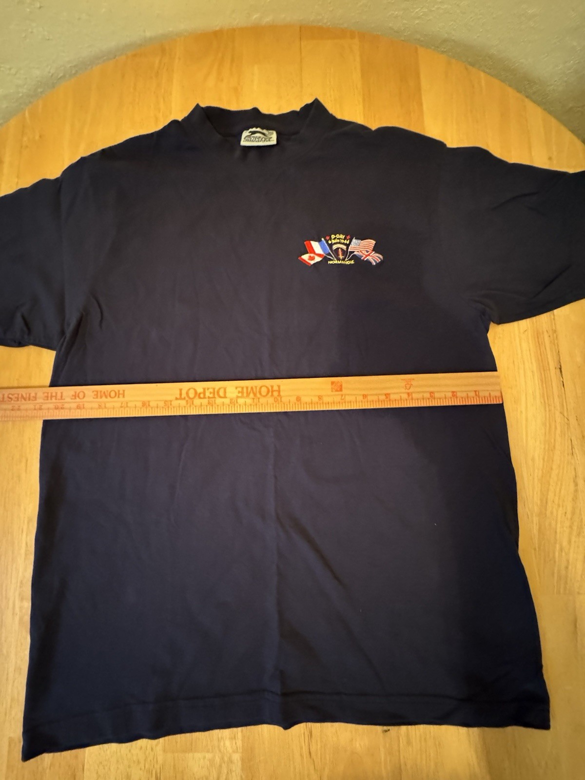 Slazenger WWII Normandy D Day Large T Shirt Mens June 6 1944 Normandie