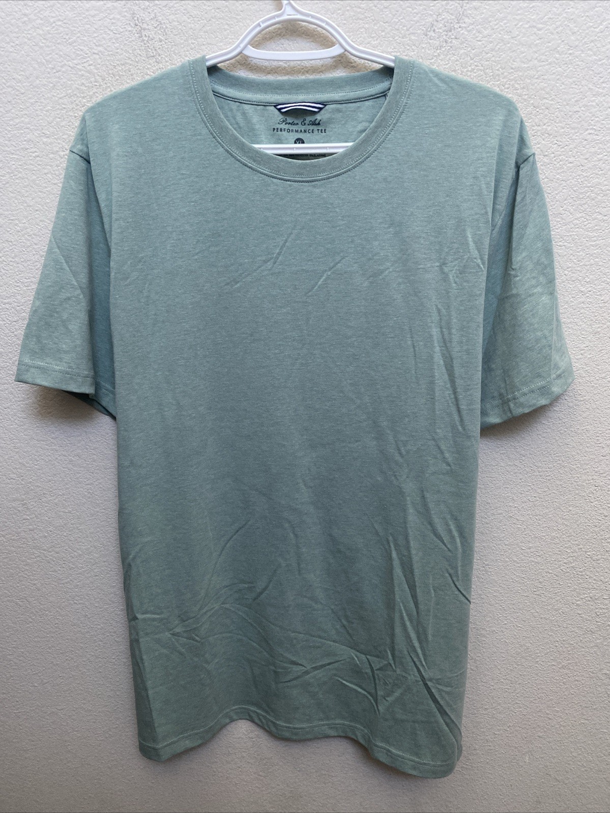 NEW Porter & Ash Men’s XL Celadon Green Performance Tee Crew Neck T-Shirt