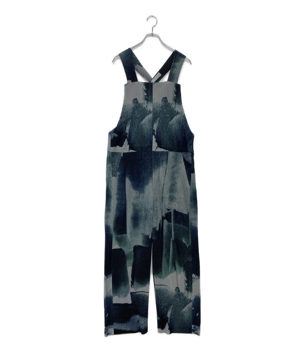 HOMME PLISSE ISSEY MIYAKE WIND WALK Pleated Overalls Blue HP51JI359 Sz 1 Men